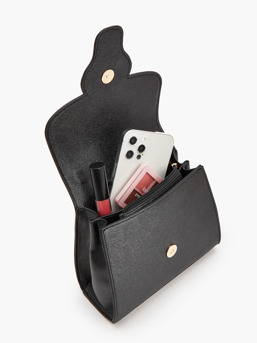Embellished Satchel Bag With Detachable Strap
