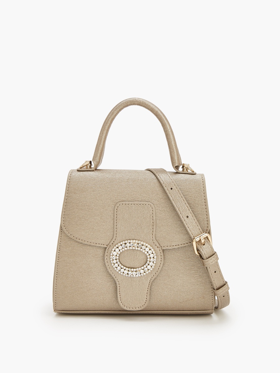 Embellished Satchel Bag With Detachable Strap