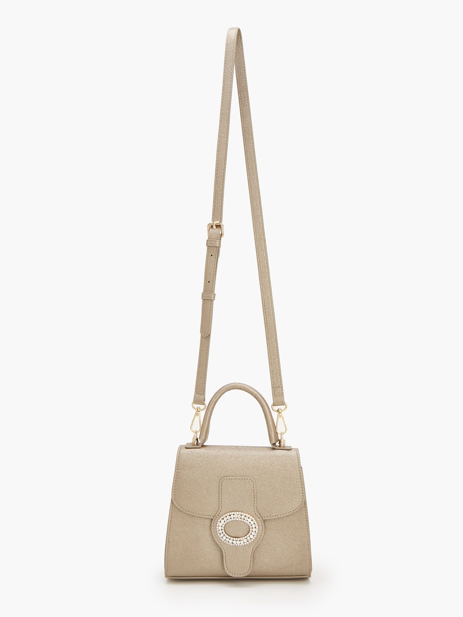 Embellished Satchel Bag With Detachable Strap