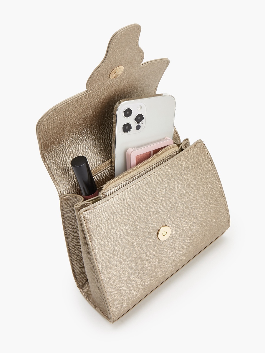 Embellished Satchel Bag With Detachable Strap