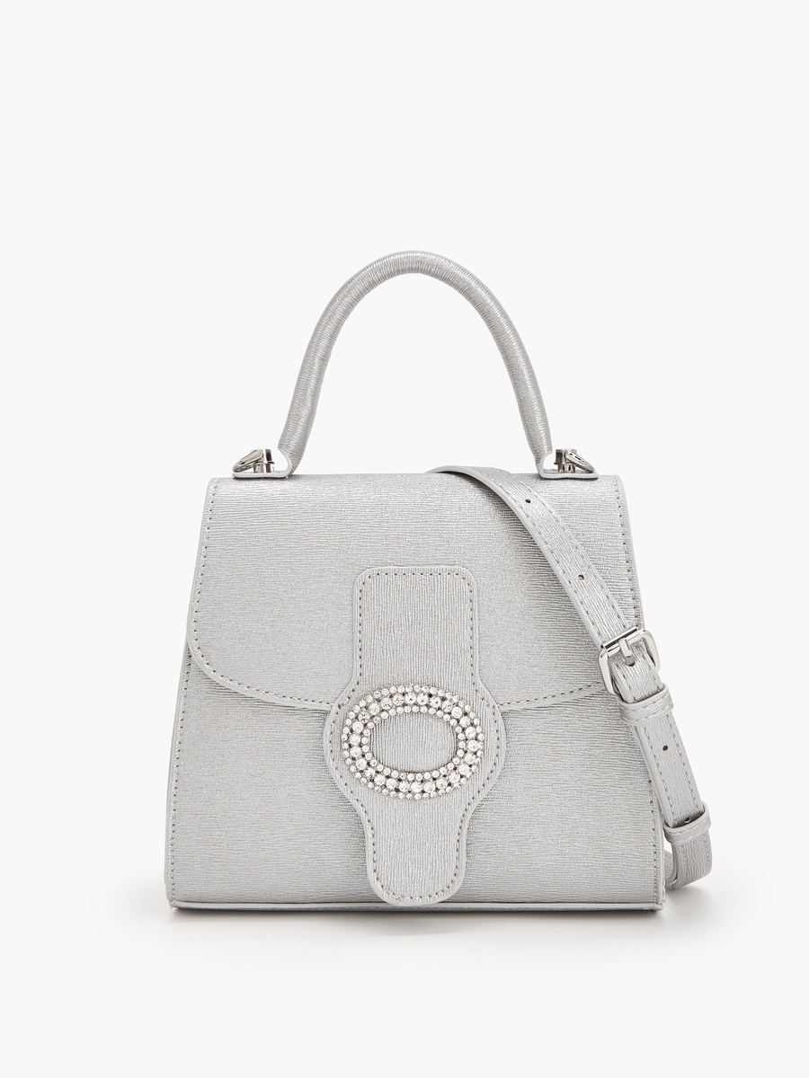 Embellished Satchel Bag With Detachable Strap