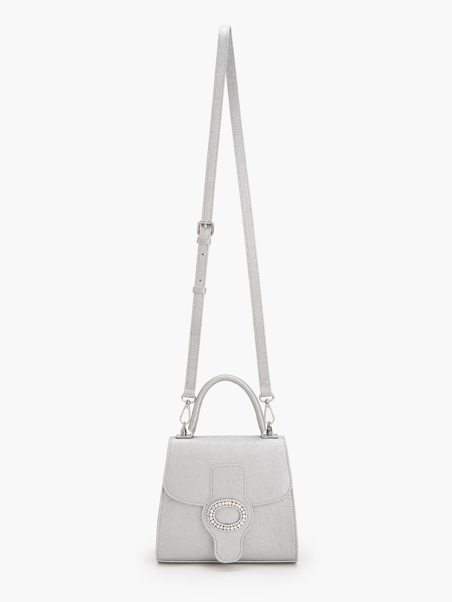 Embellished Satchel Bag With Detachable Strap