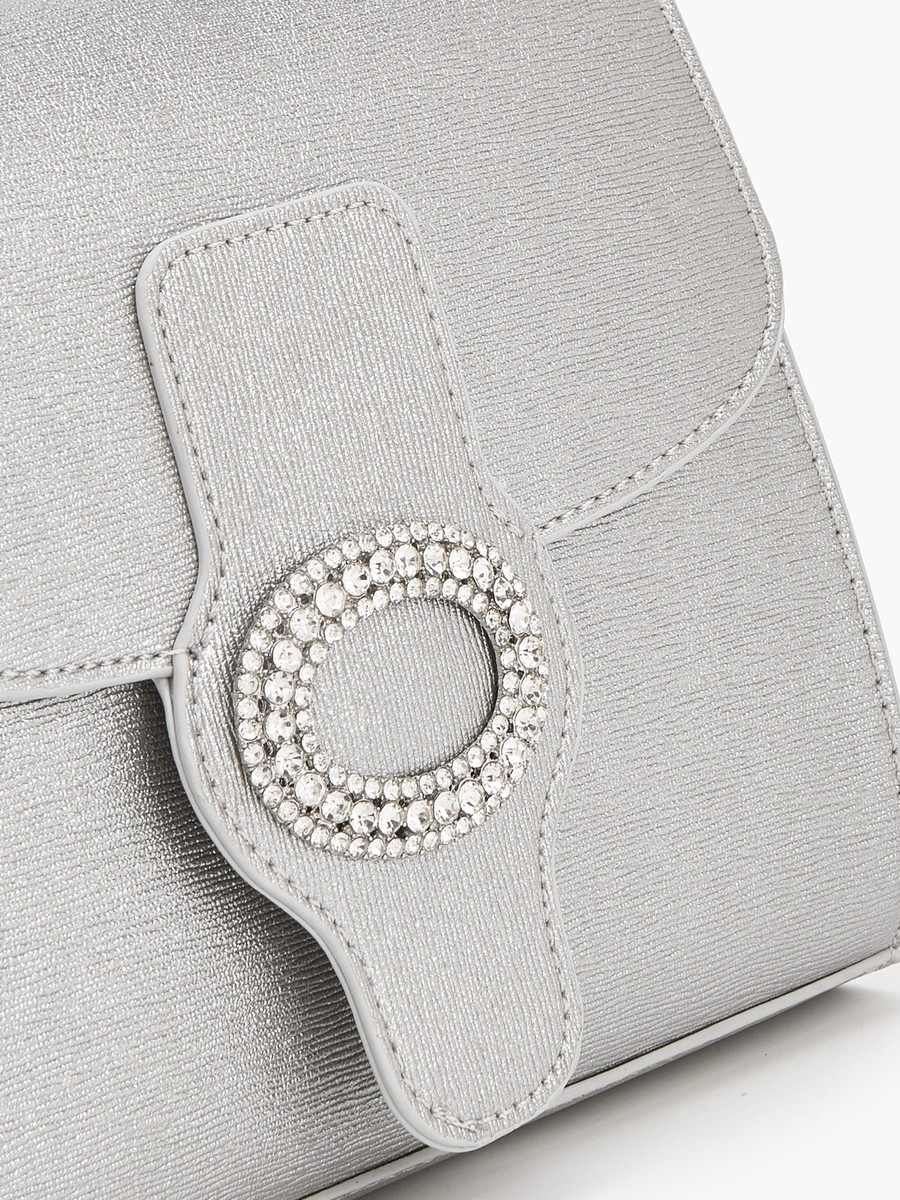 Embellished Satchel Bag With Detachable Strap