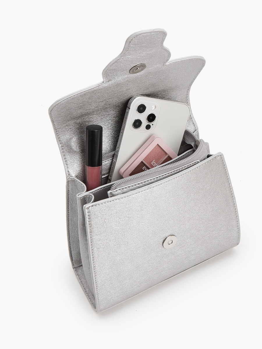 Embellished Satchel Bag With Detachable Strap