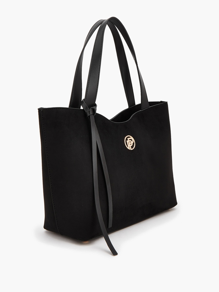 Textured Tote Bag With Zip Closure