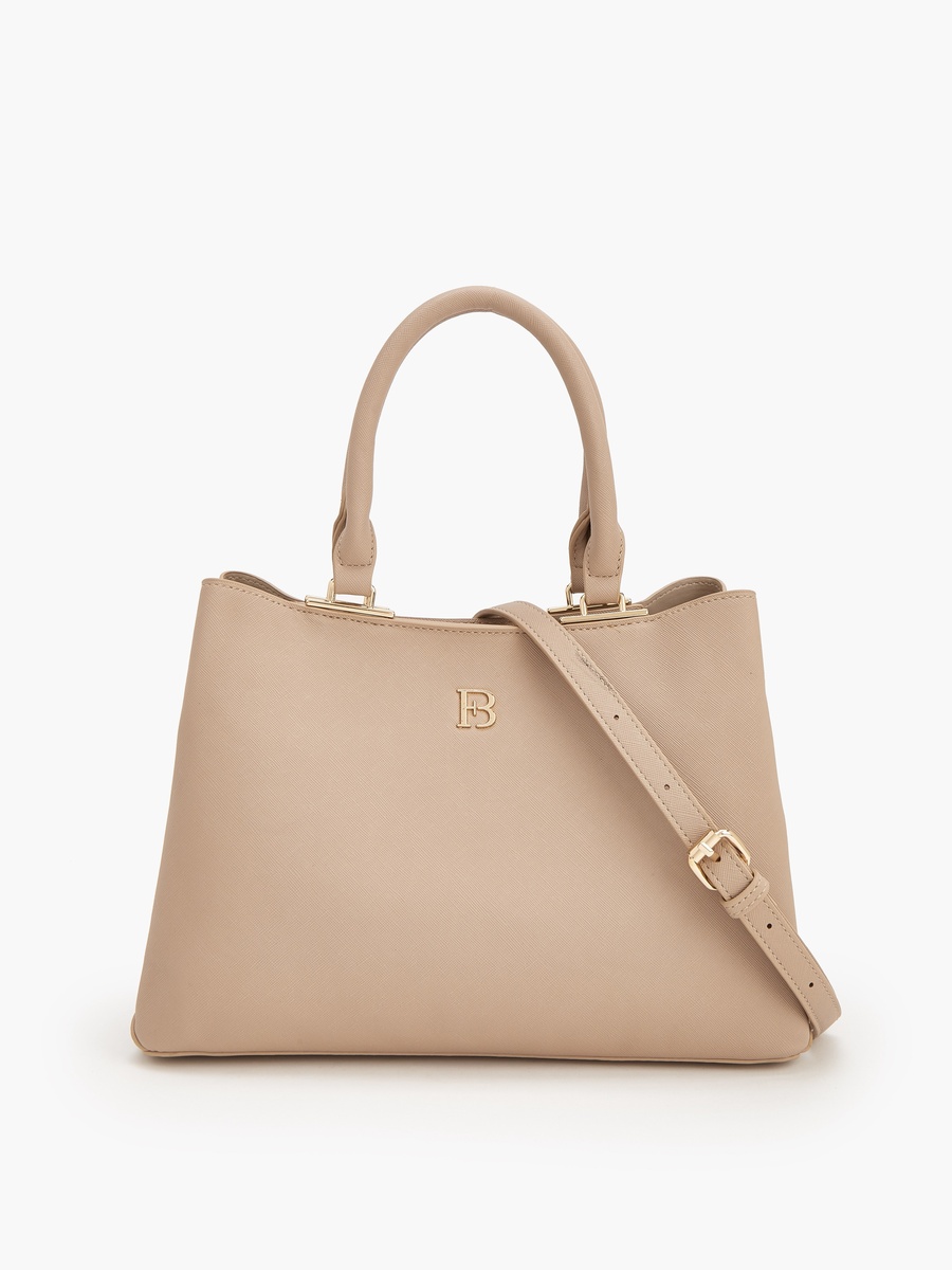 Solid Tote Bag With Detachable Strap