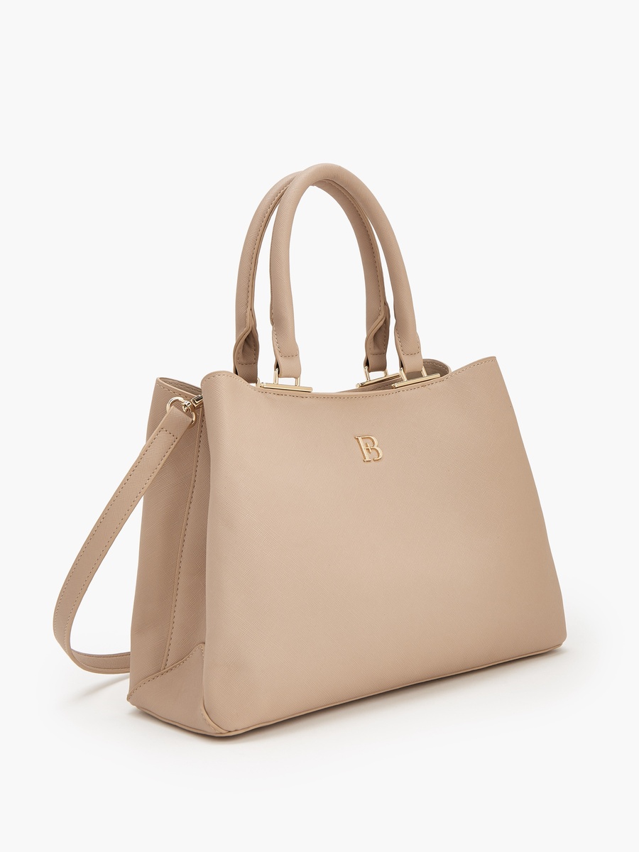 Solid Tote Bag With Detachable Strap