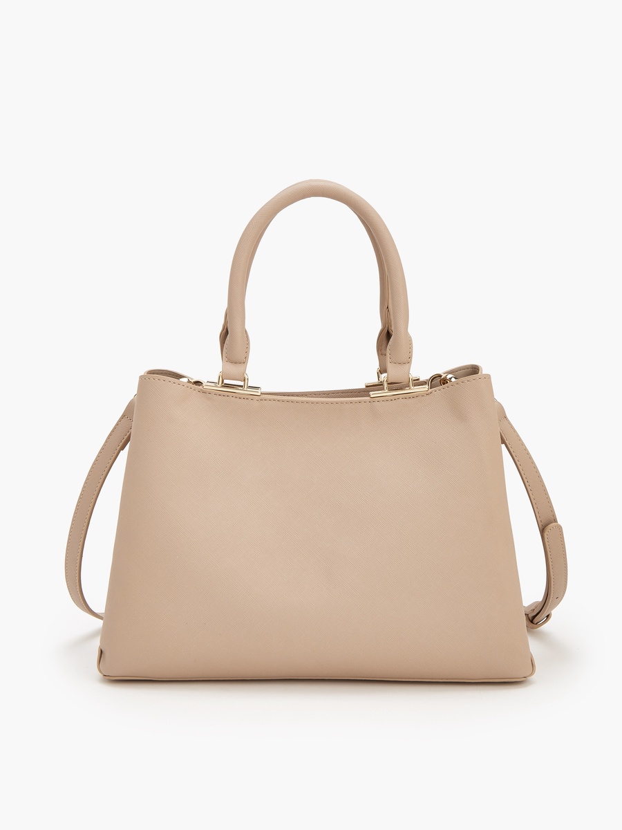 Solid Tote Bag With Detachable Strap