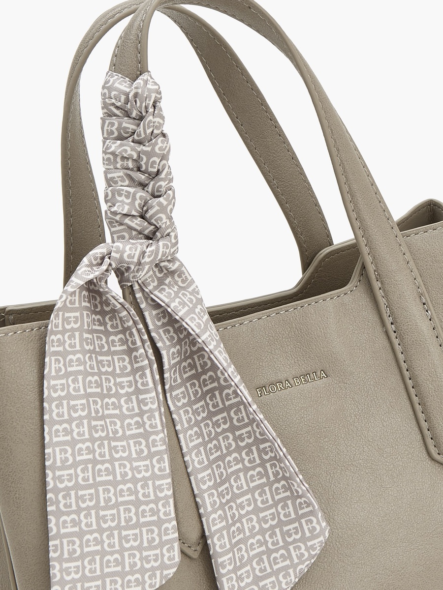 Scarf Accent Tote Bag With Detachable Strap