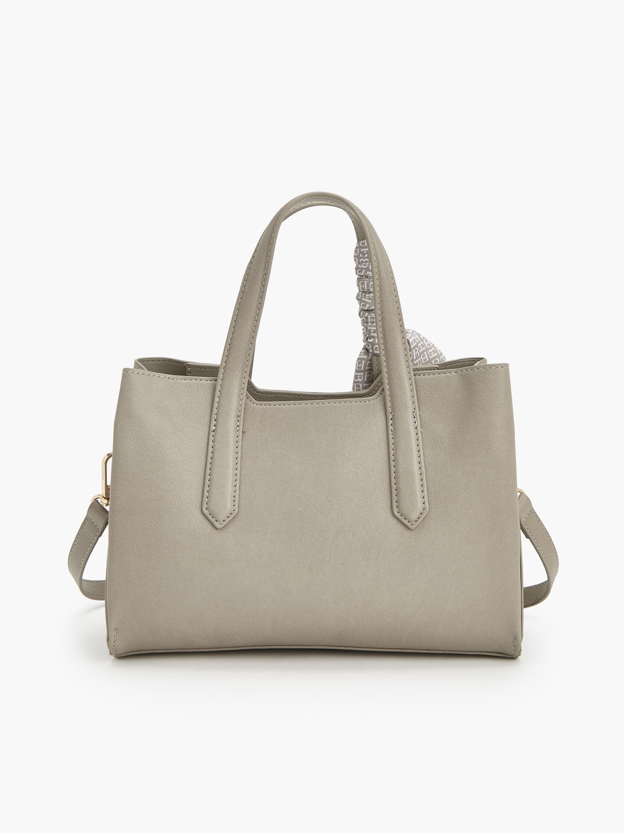 Scarf Accent Tote Bag With Detachable Strap