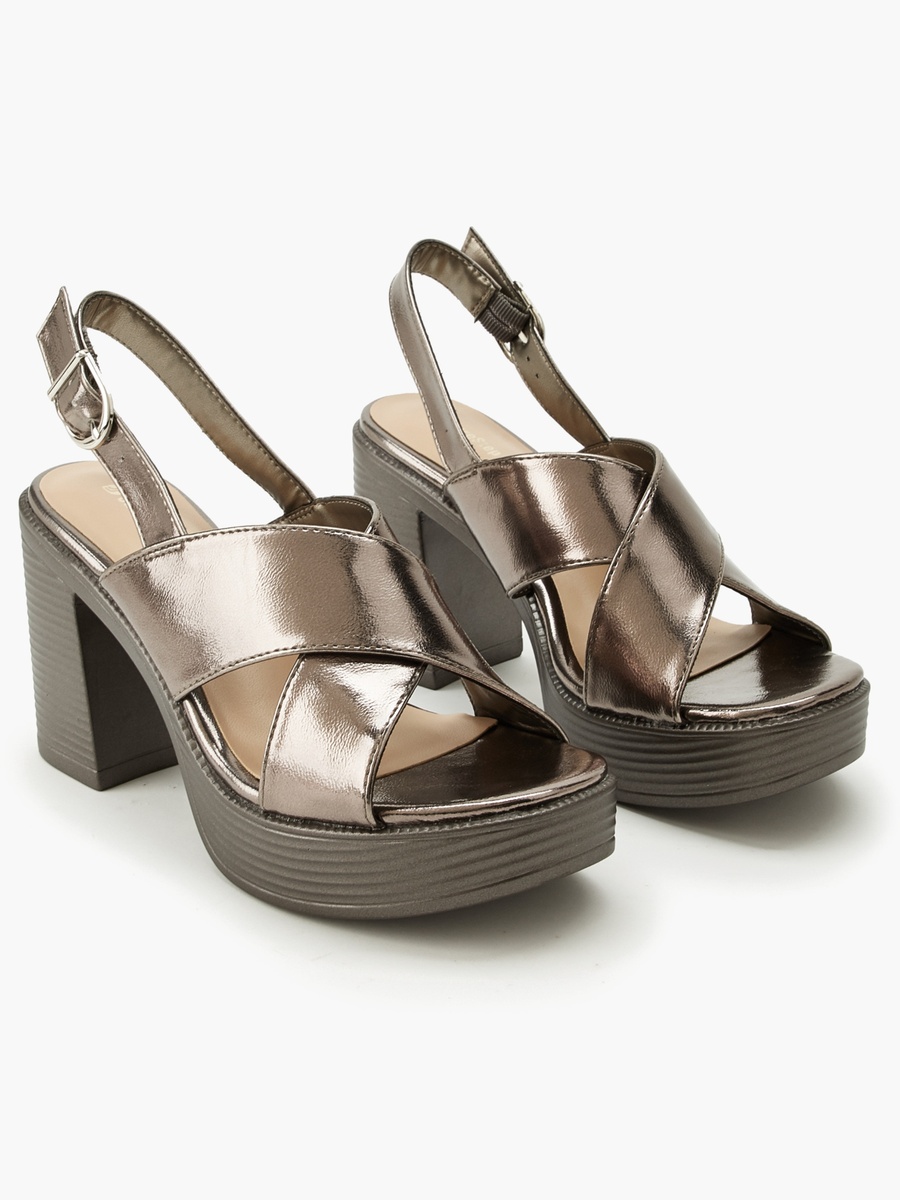 Women Cross Strap Block Heel Sandals
