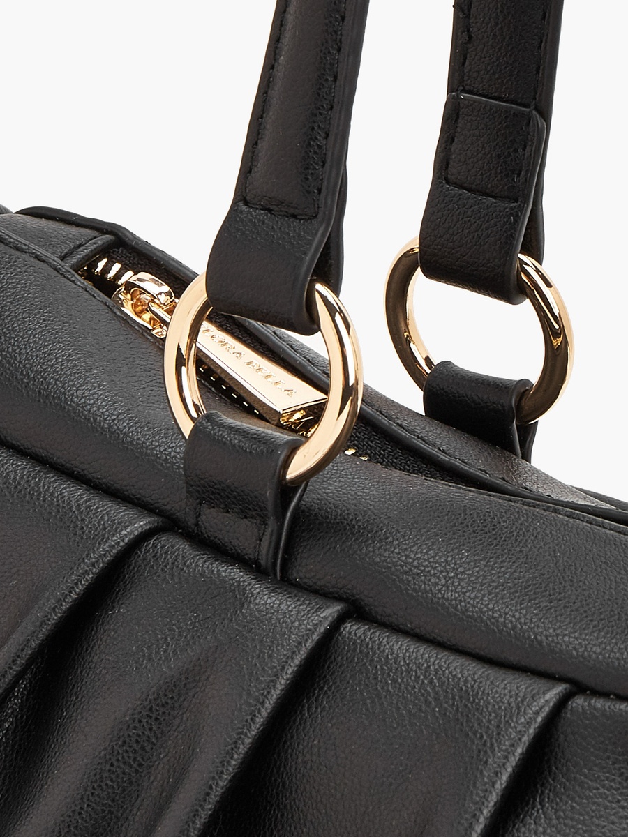 Pleated Shoulder Bag With Detachable Strap