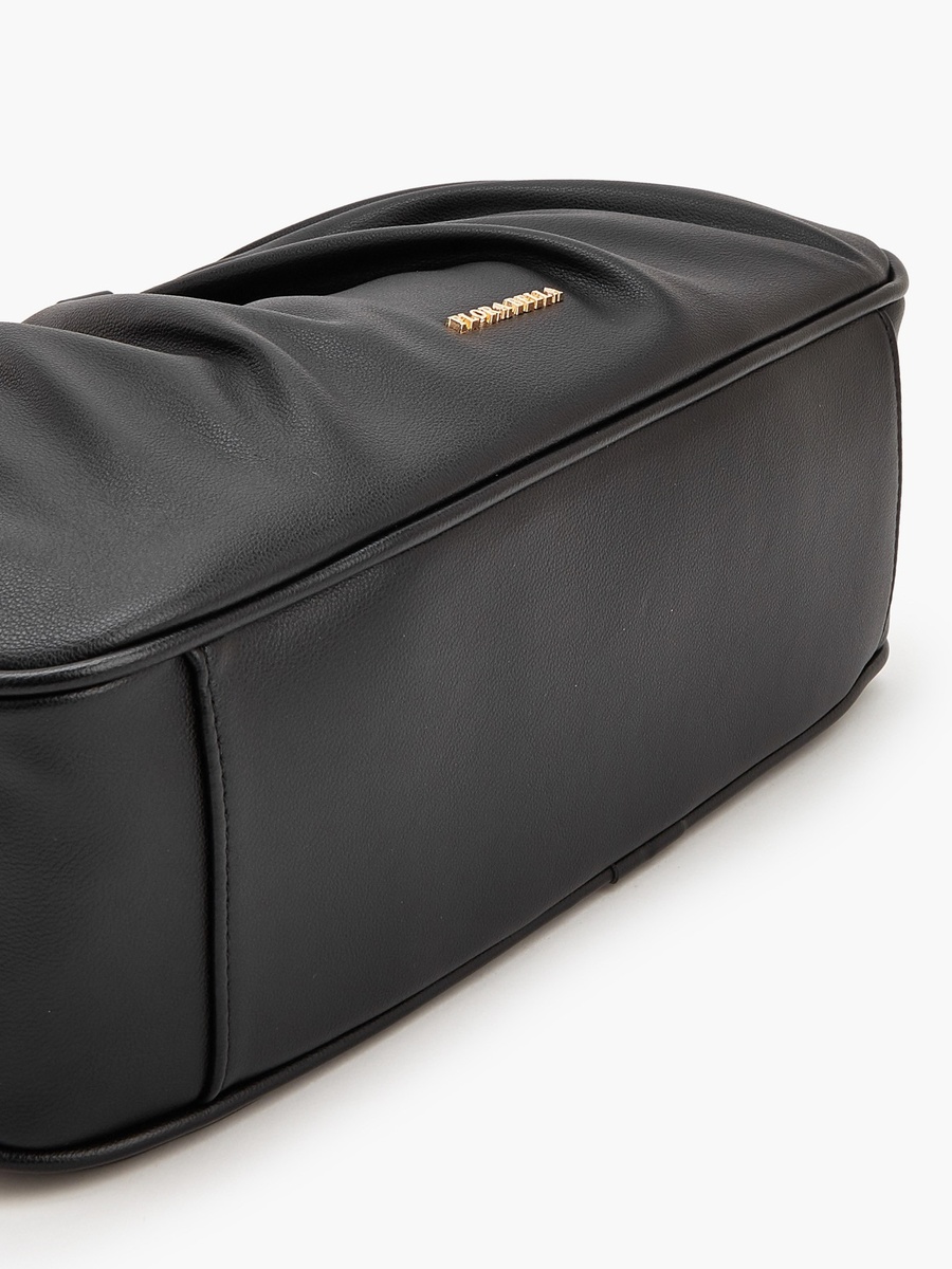 Pleated Shoulder Bag With Detachable Strap