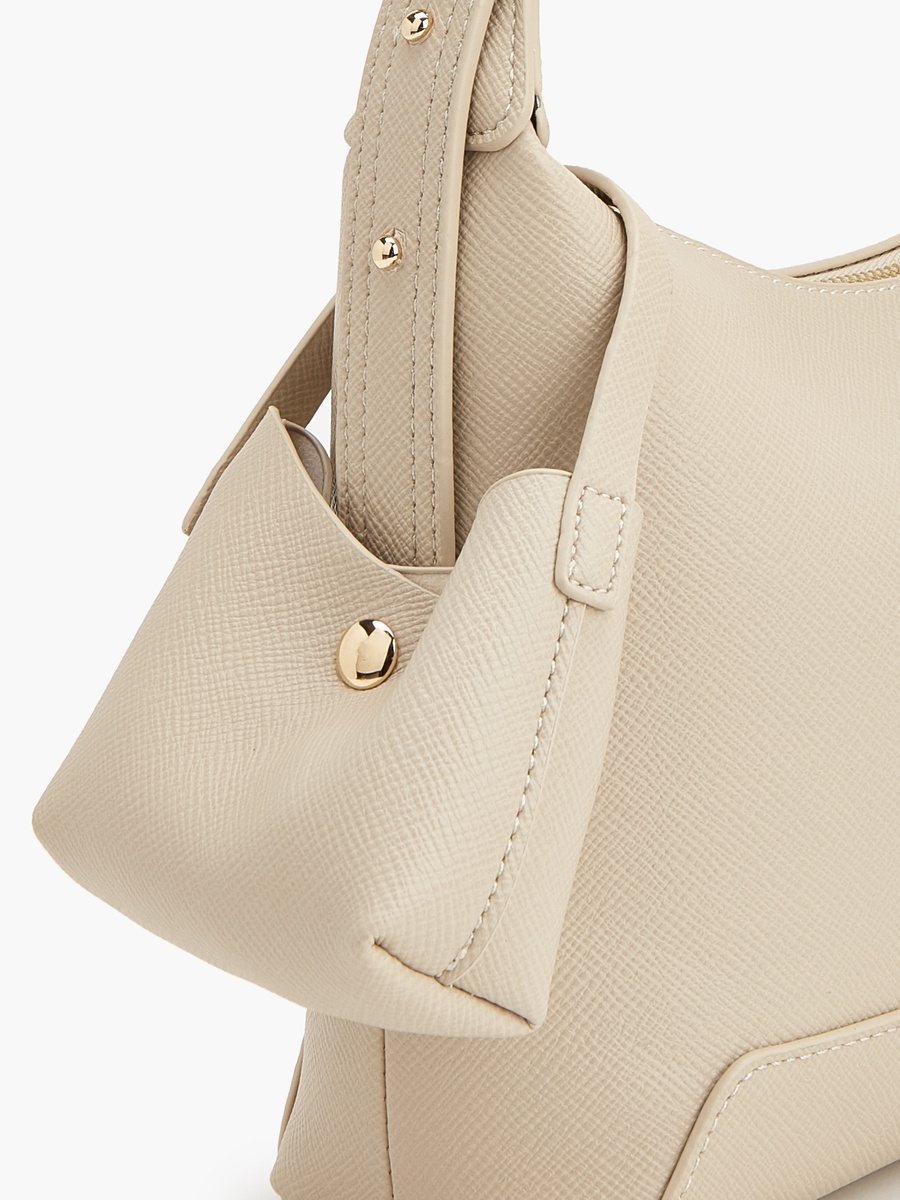 Textured Shoulder Bag With Pouch