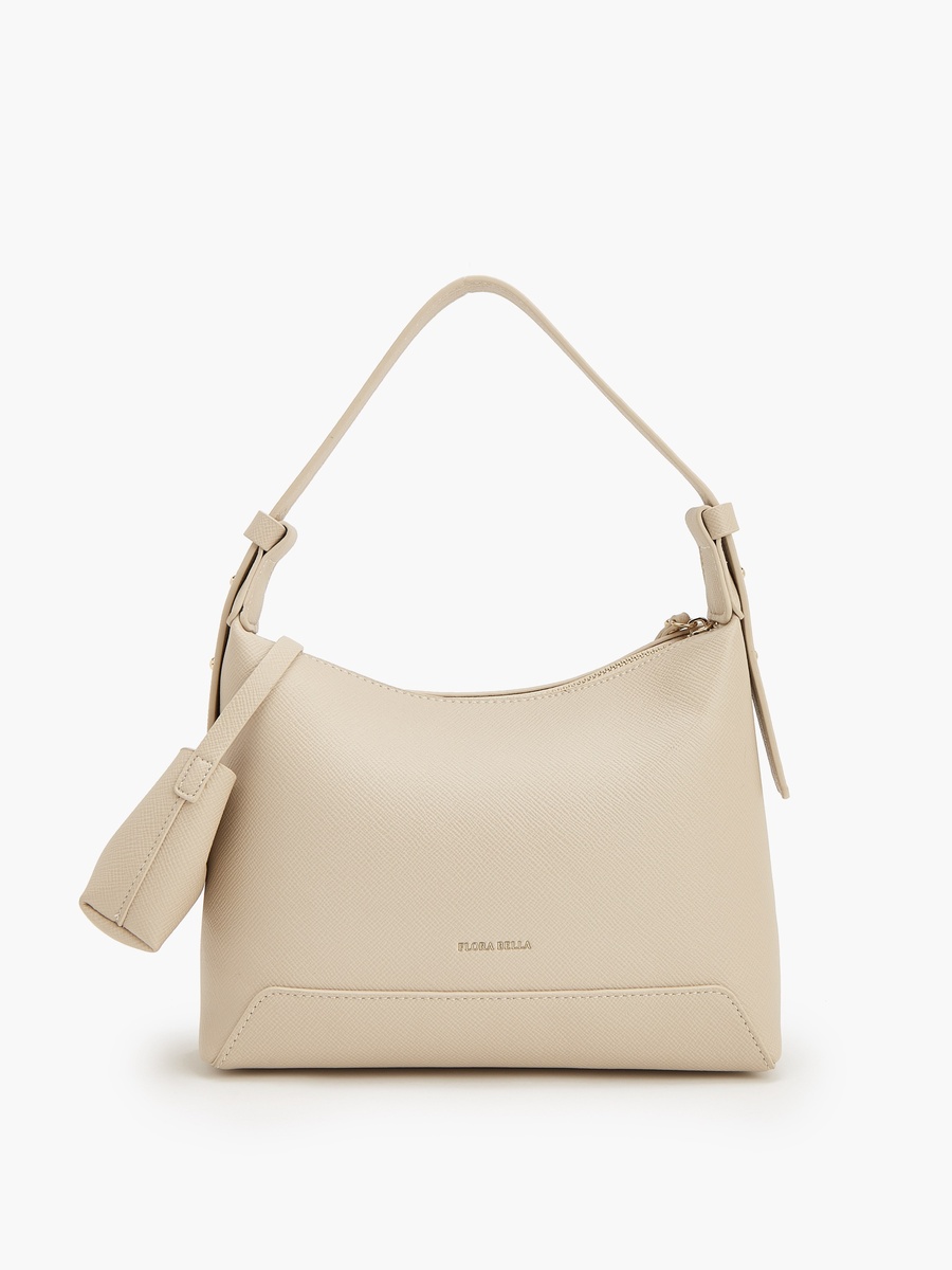 Textured Shoulder Bag With Pouch