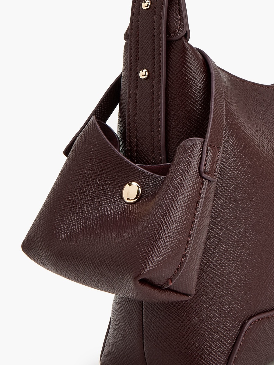 Textured Shoulder Bag With Pouch