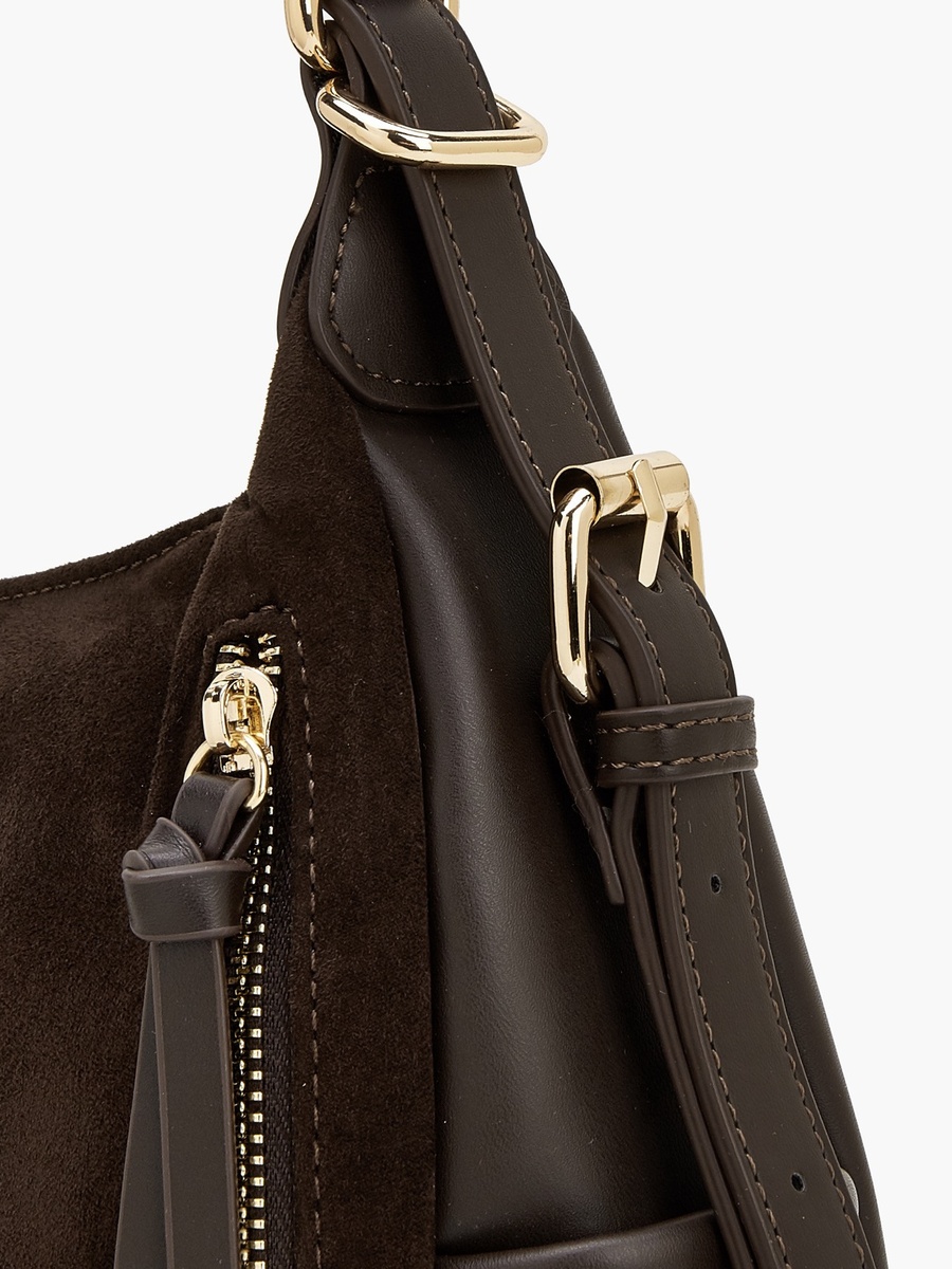 Tassel Accent Shoulder Bag With Adjustable Strap