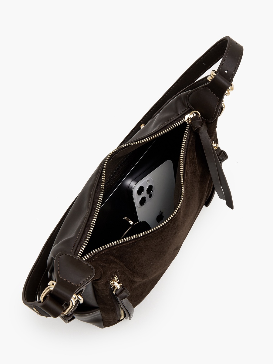 Tassel Accent Shoulder Bag With Adjustable Strap