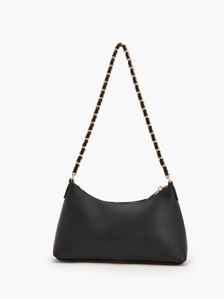 Textured Shoulder Bag With Chain Strap