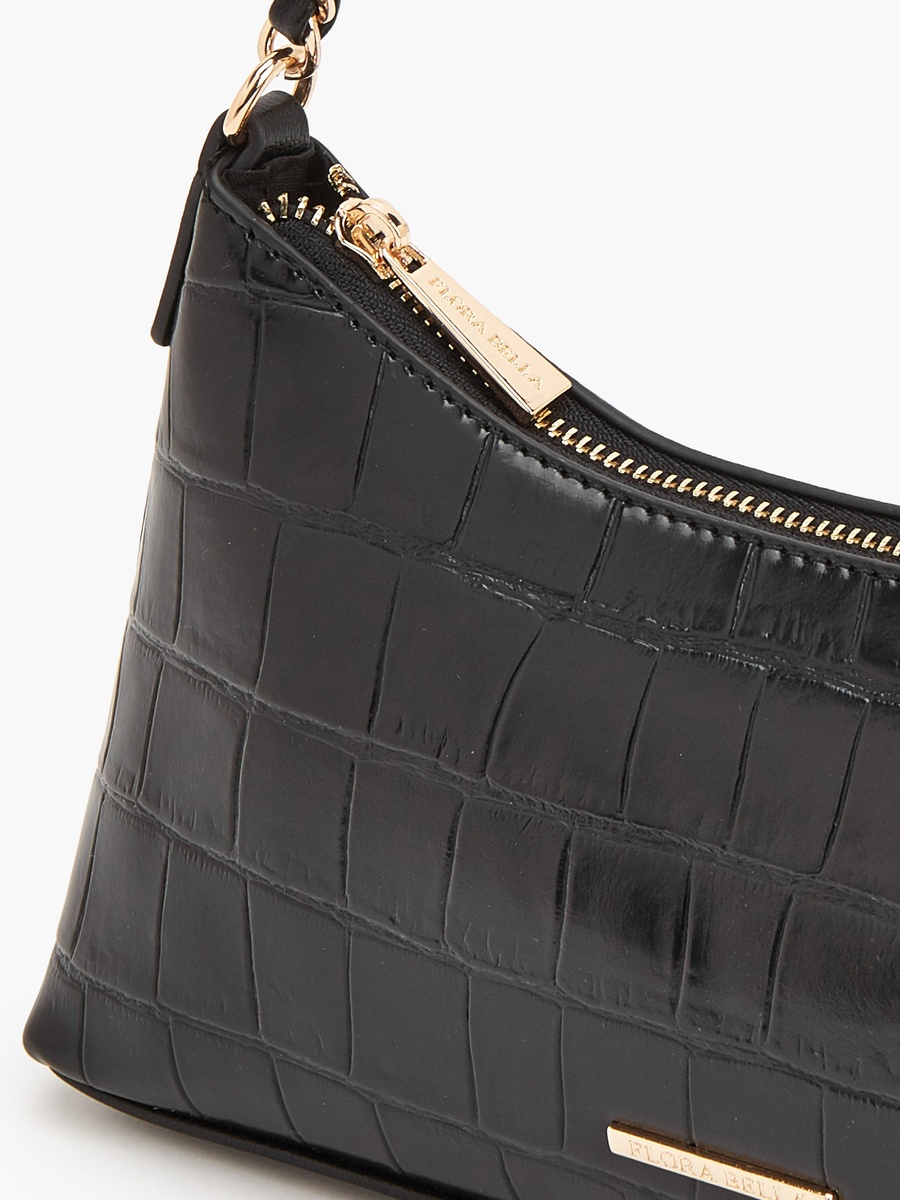 Textured Shoulder Bag With Chain Strap
