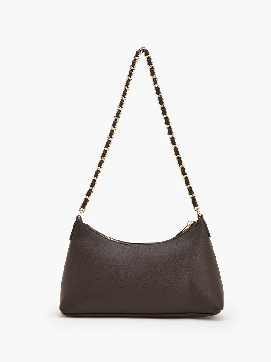 Textured Shoulder Bag With Chain Strap