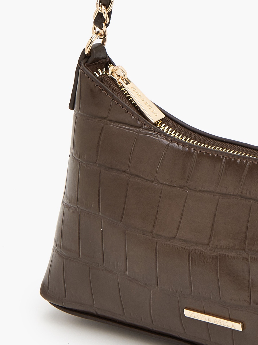 Textured Shoulder Bag With Chain Strap