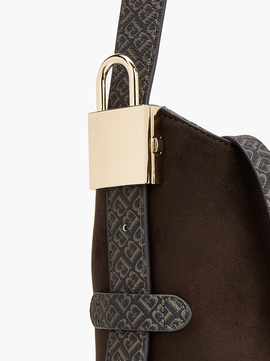 Monogram Print Shoulder Bag With Pouch