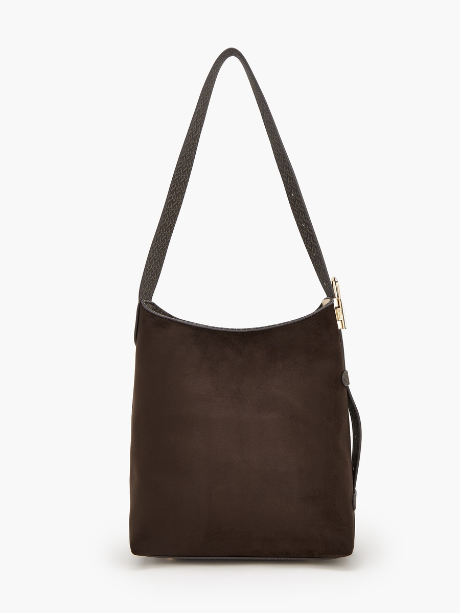 Monogram Print Shoulder Bag With Pouch