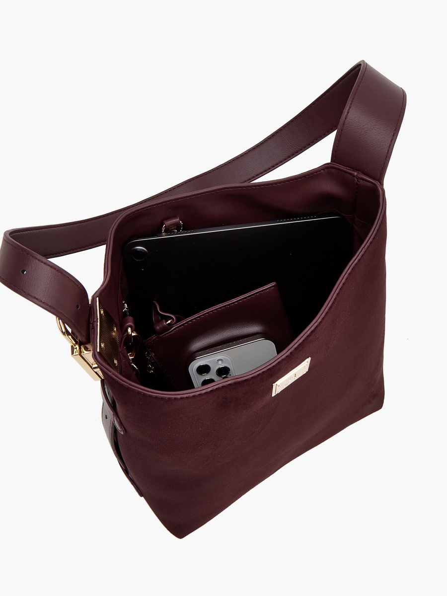 Monogram Print Shoulder Bag With Pouch