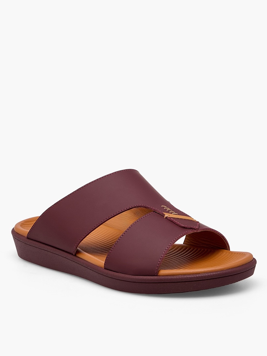 Men Solid Leather Arabic Sandals