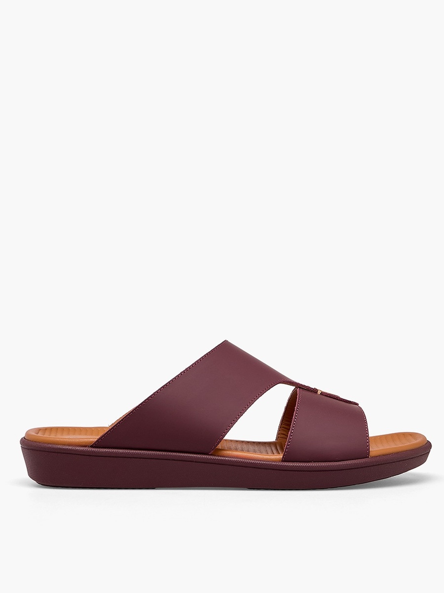 Men Solid Leather Arabic Sandals