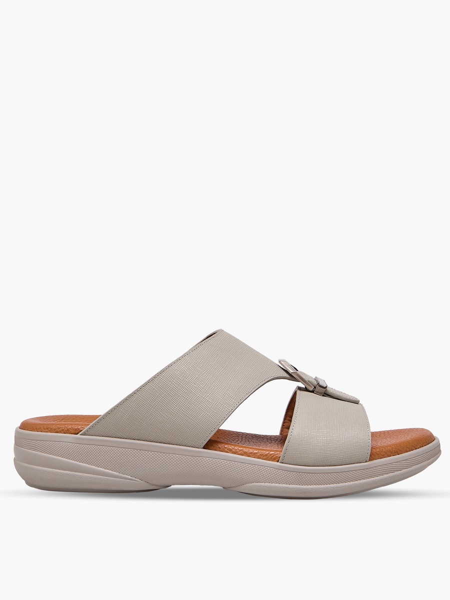 Men Textured Leather Arabic Sandals