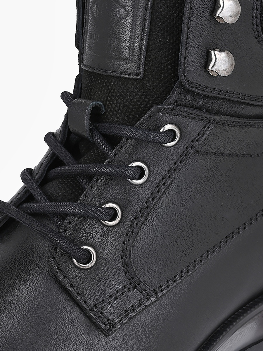 Men Zip Closure Leather Boots