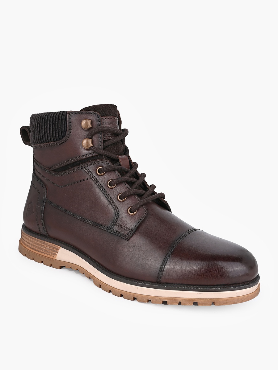 Men Zip Closure Leather Boots