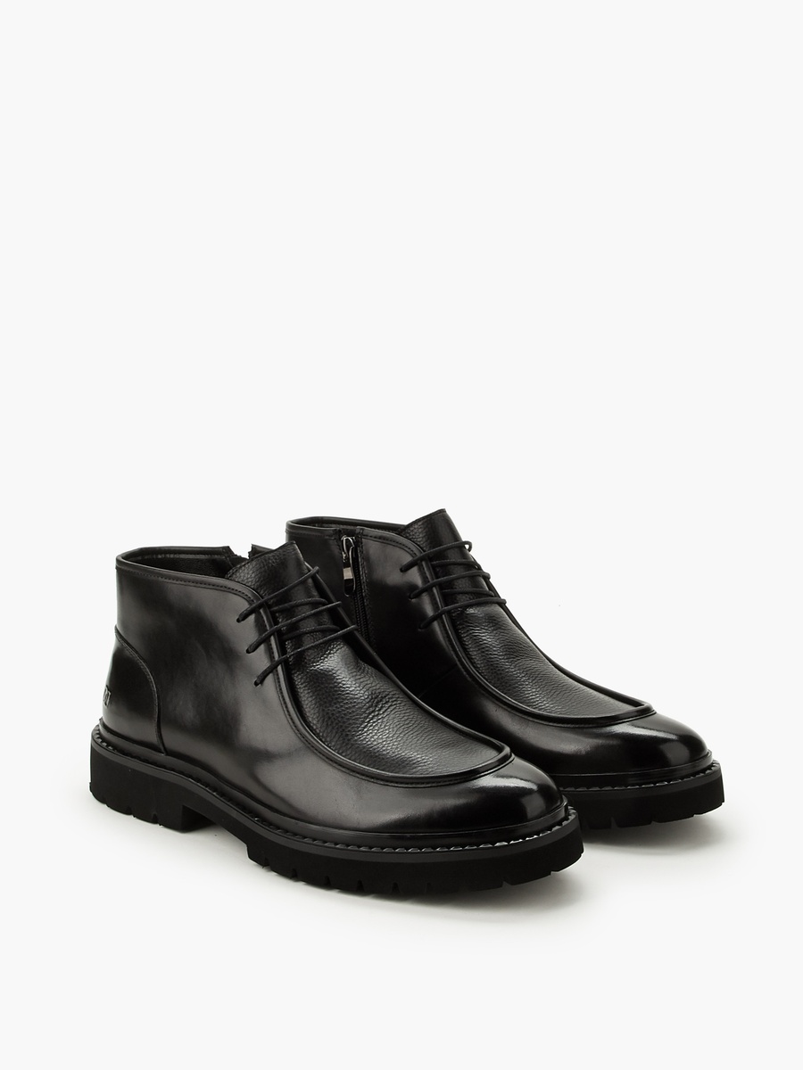 Men Textured Leather Ankle Boots