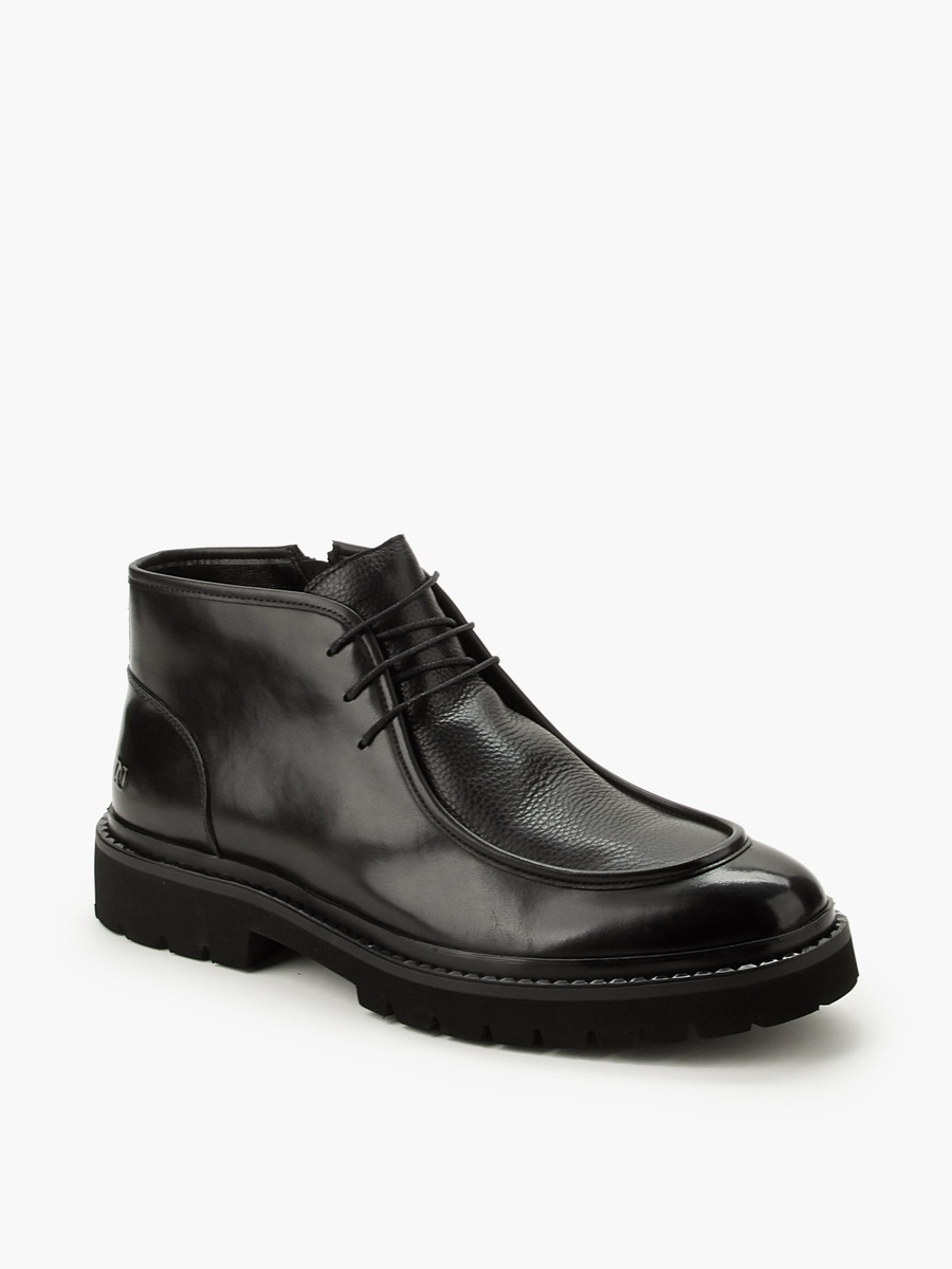 Men Textured Leather Ankle Boots
