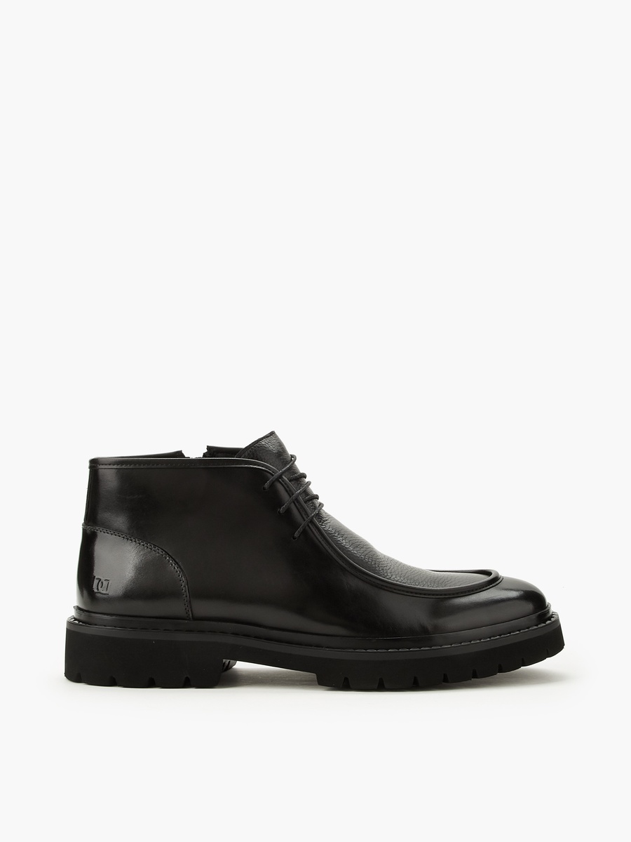 Men Textured Leather Ankle Boots