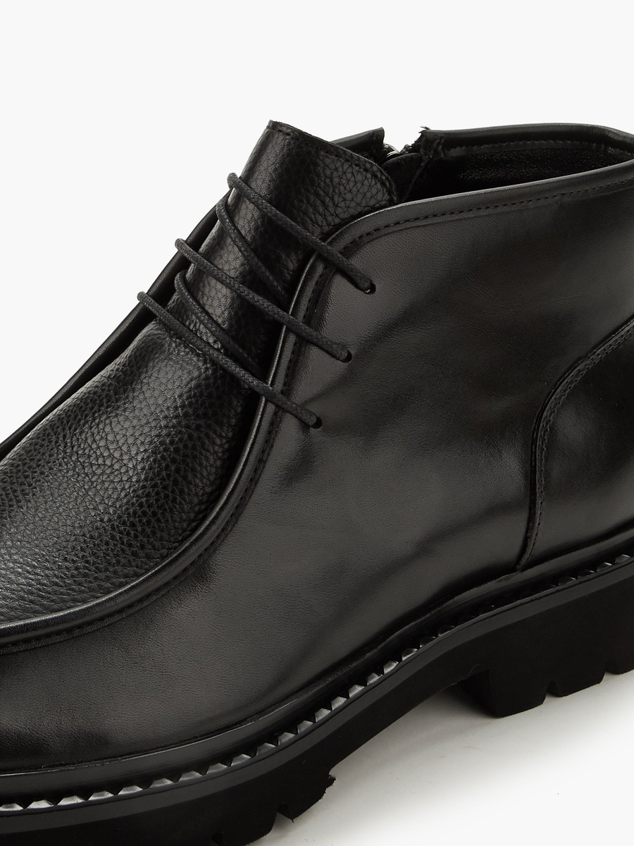 Men Textured Leather Ankle Boots