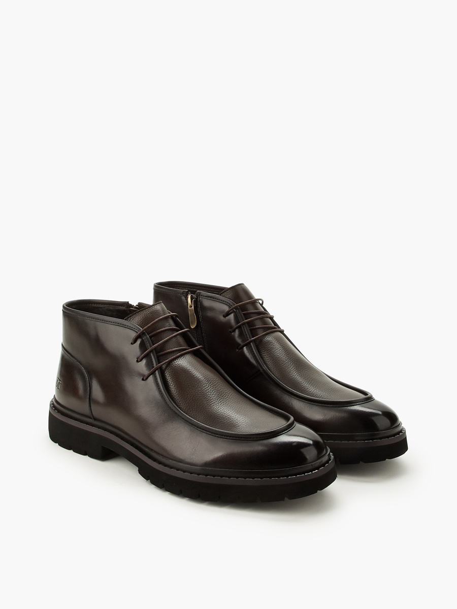 Men Textured Leather Ankle Boots