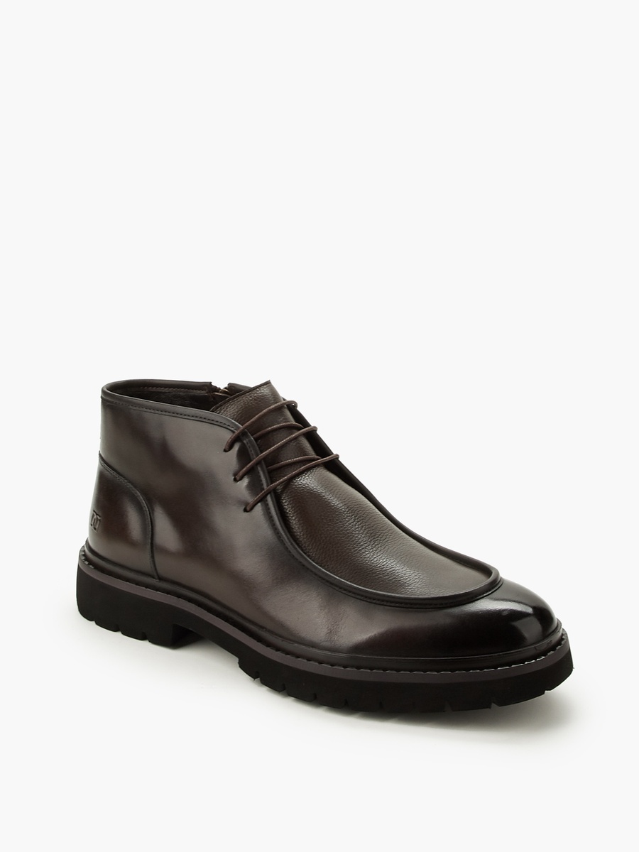 Men Textured Leather Ankle Boots