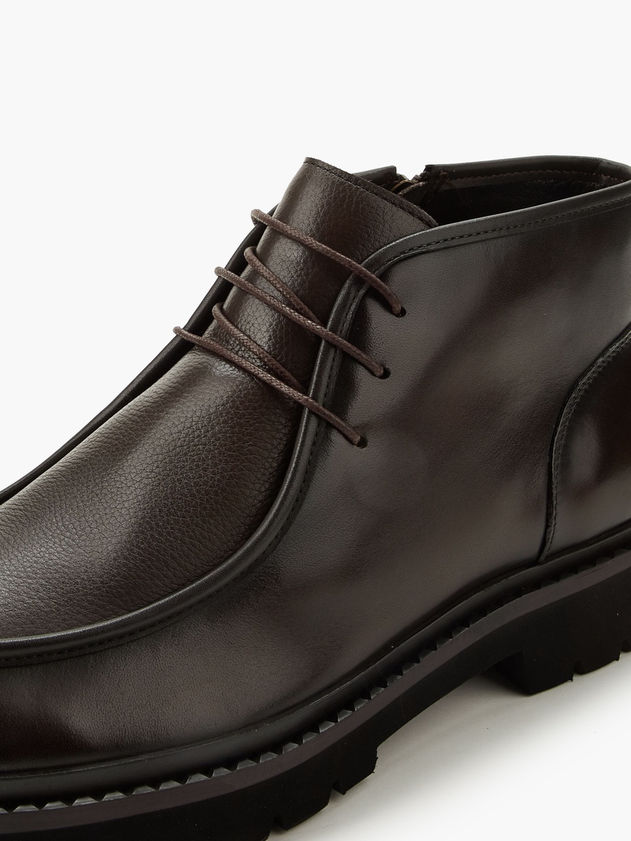 Men Textured Leather Ankle Boots