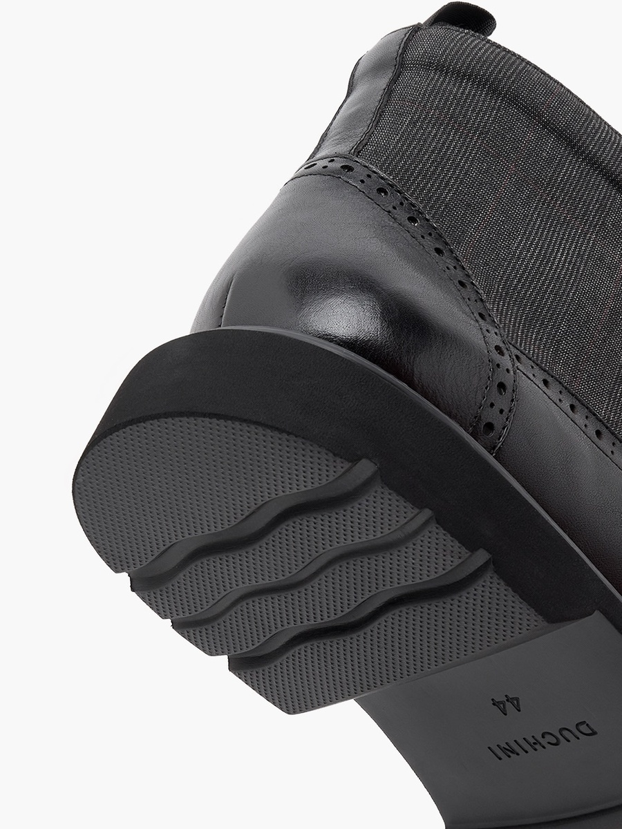 Men Zip Closure Leather Ankle Boots
