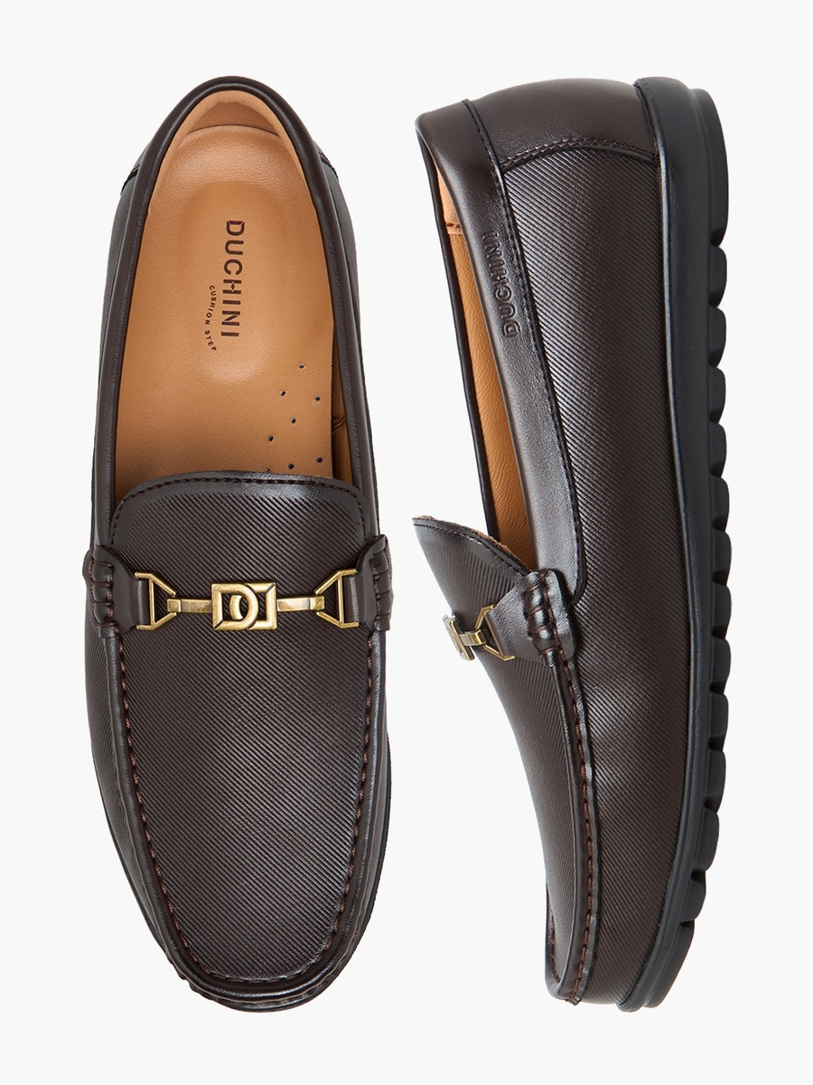 Men Metallic Accent Slip-On Loafers