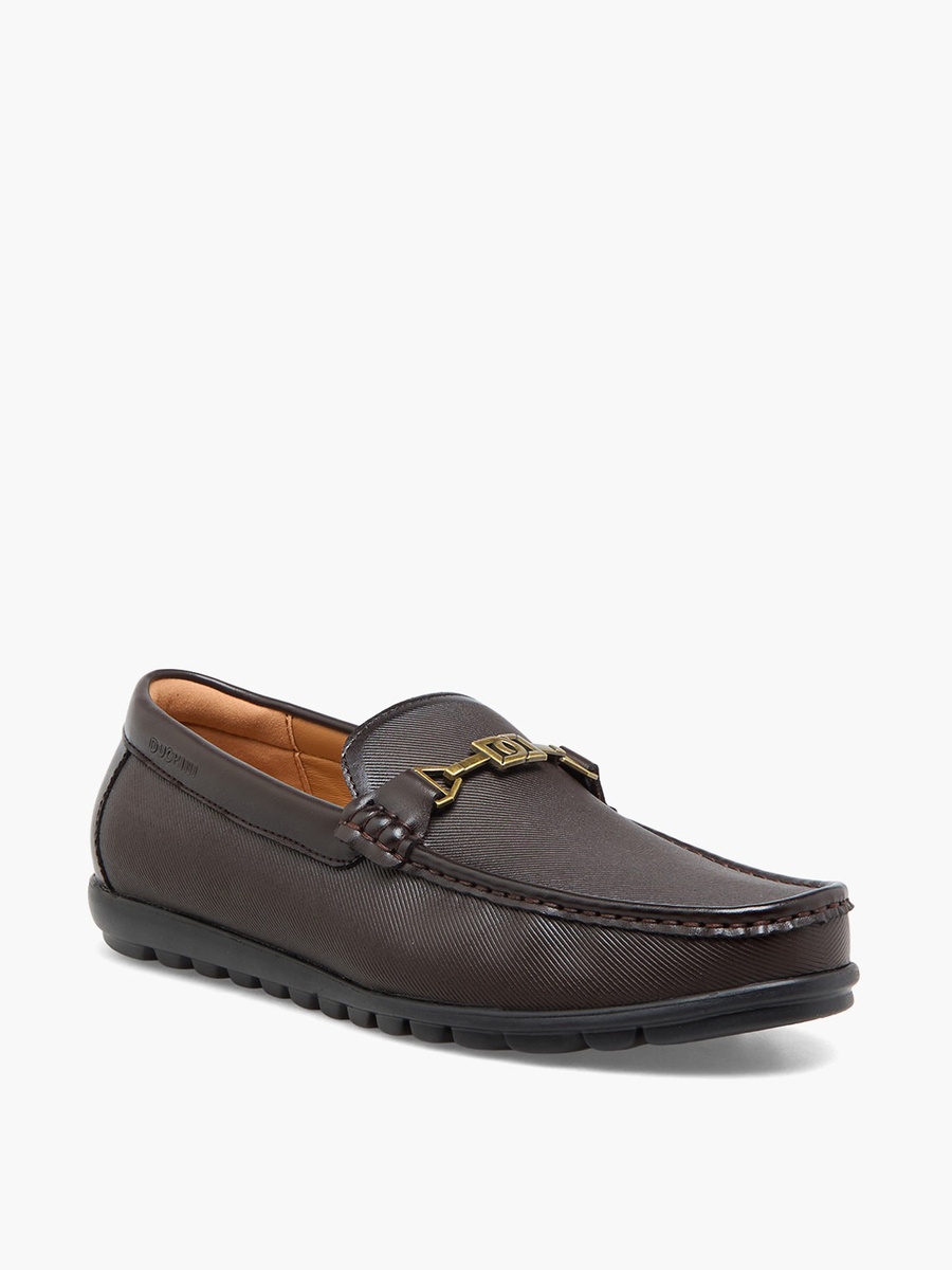 Men Metallic Accent Slip-On Loafers