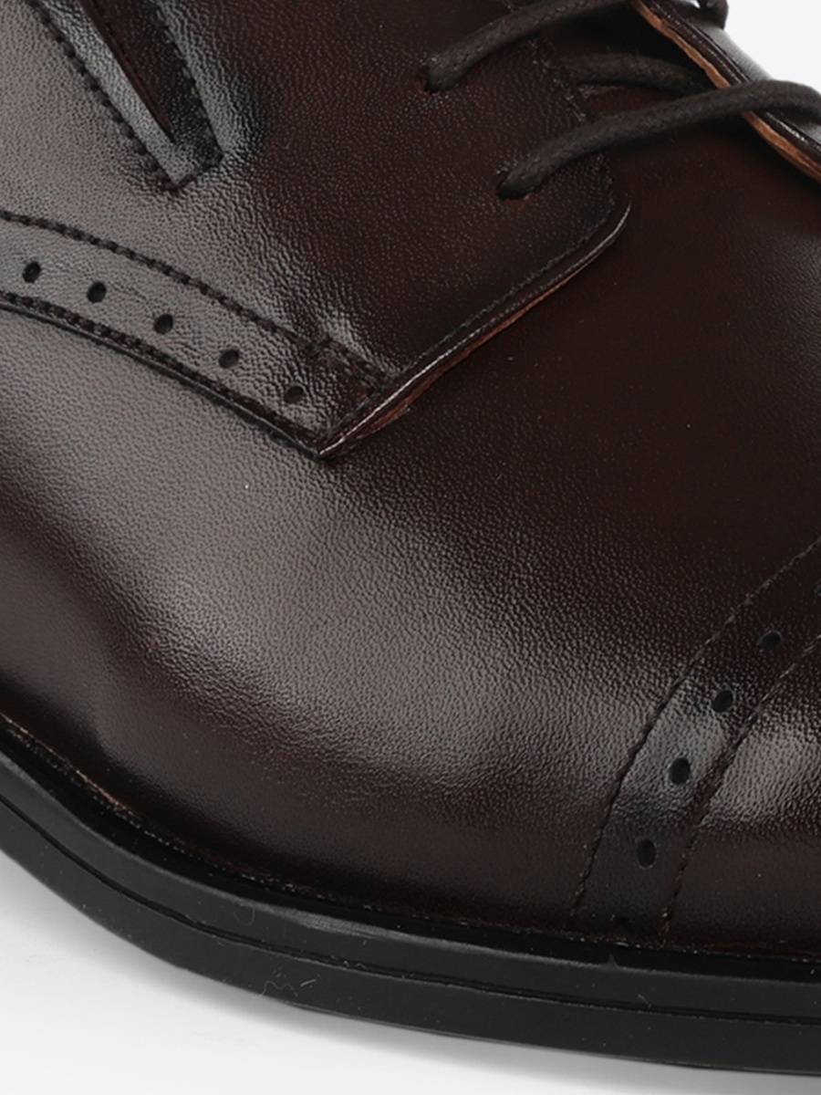 Men Leather Lace-Up Derby Shoes