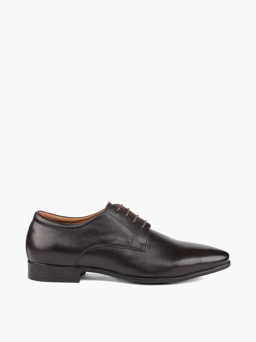 Men Leather Lace-Up Derby Shoes