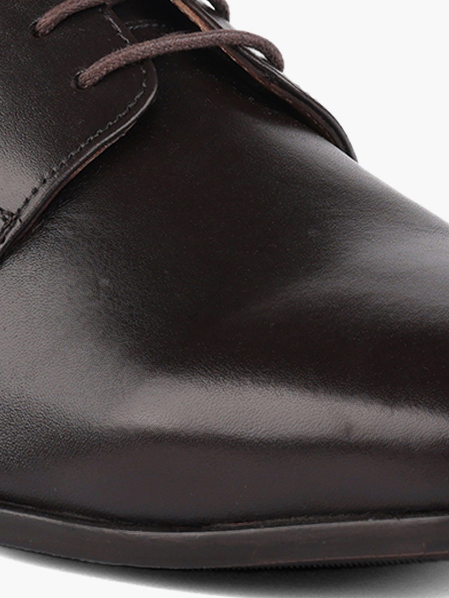 Men Leather Lace-Up Derby Shoes