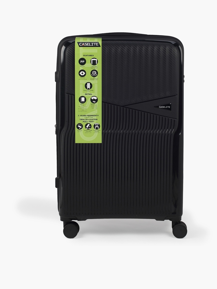 Textured Hardcase Luggage Trolley With Retractable Handle - 28 Inches Check-In Bag