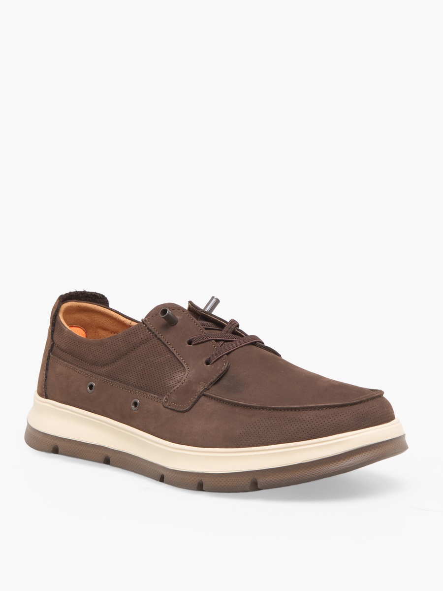 Men Lace-Up Leather Ankle Sneakers