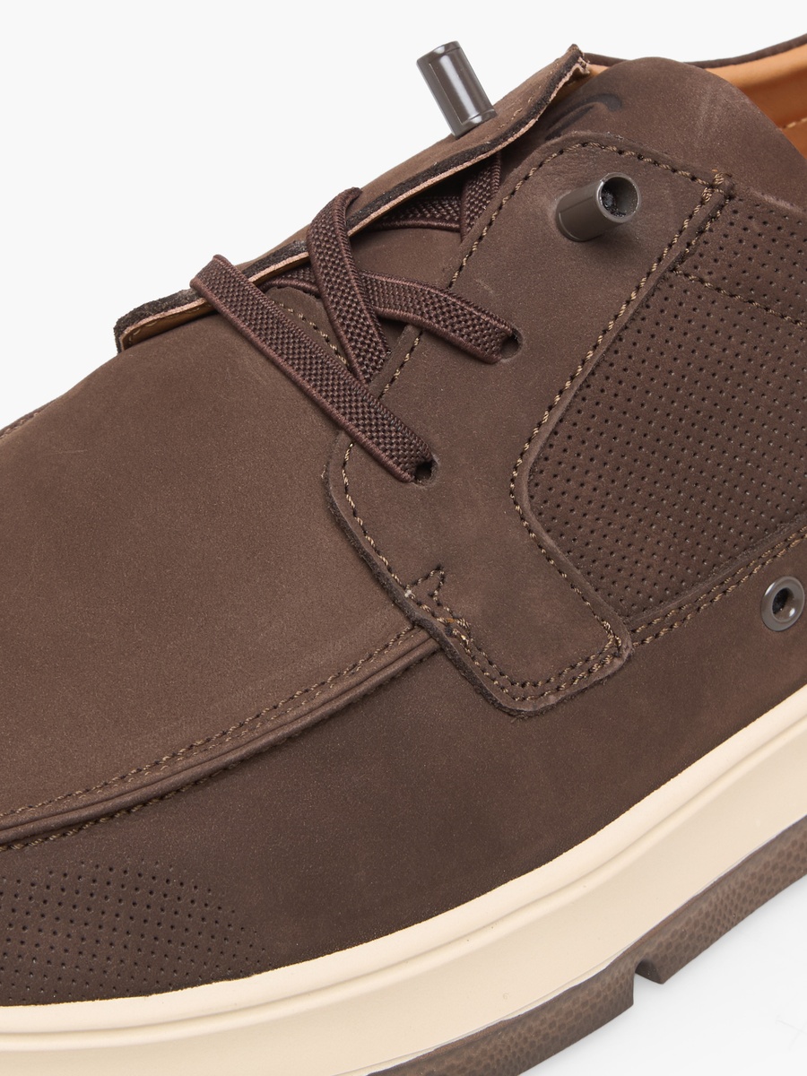 Men Lace-Up Leather Ankle Sneakers
